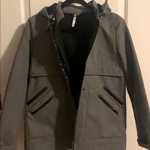 Fabletics jacket with leather accents